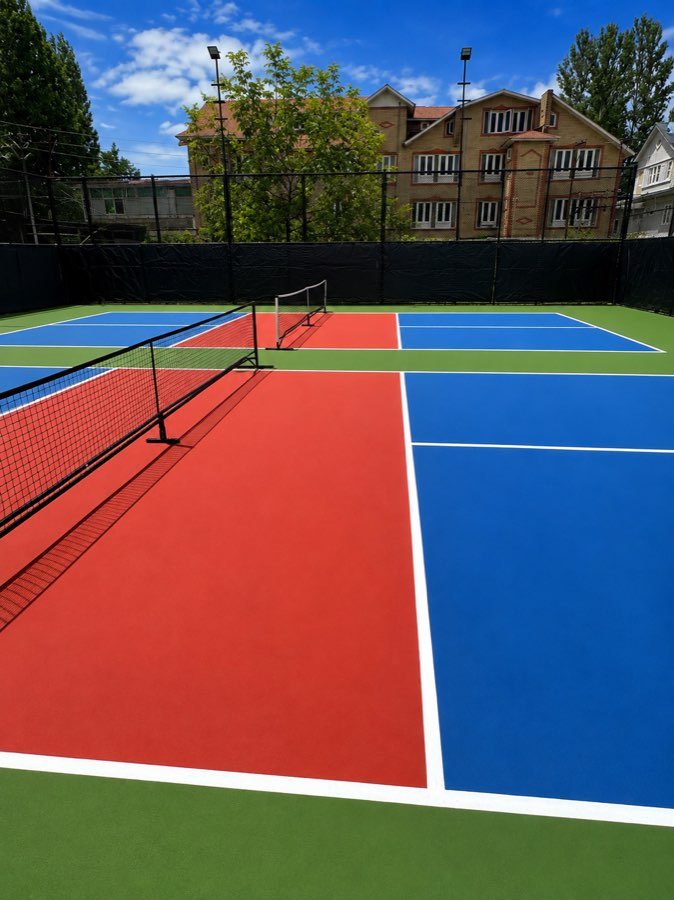 Tournament-spec lines and cushioned surface